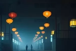 凌晨面包房操作台上的面团与面粉