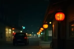 海雾里的旧邮局木门与成摞待寄信件